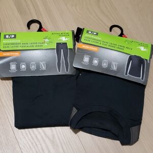 Athletic Works Boys Black Base Layer top and bottom